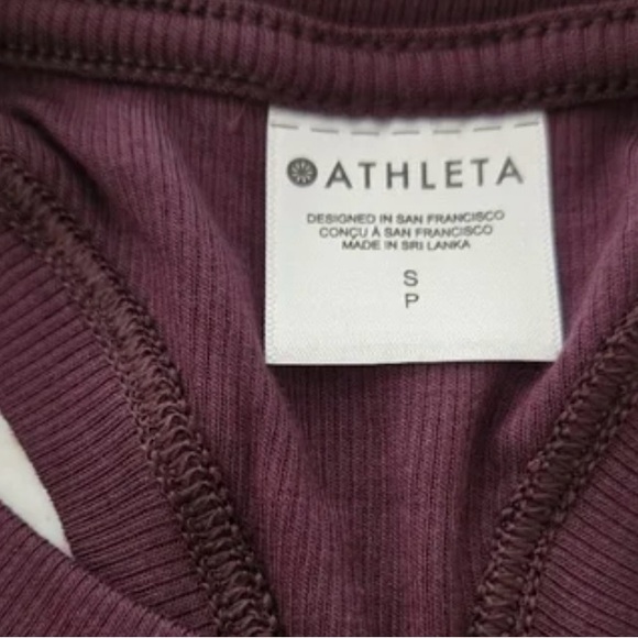 Athleta With Ease Rib Tank - Spiced Cabernet - Size Small - NWT - Picture 4 of 7